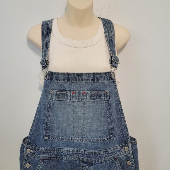Gap Industrial Wide Leg Denim Overalls Size L - Picture 2 of 14